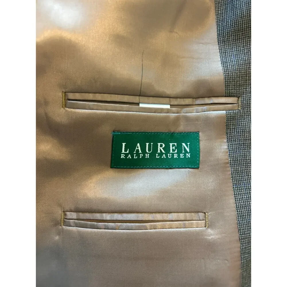 Lauren Ralph Lauren | Brown 100% Wool Mens Single Breasted Blazer | 44L